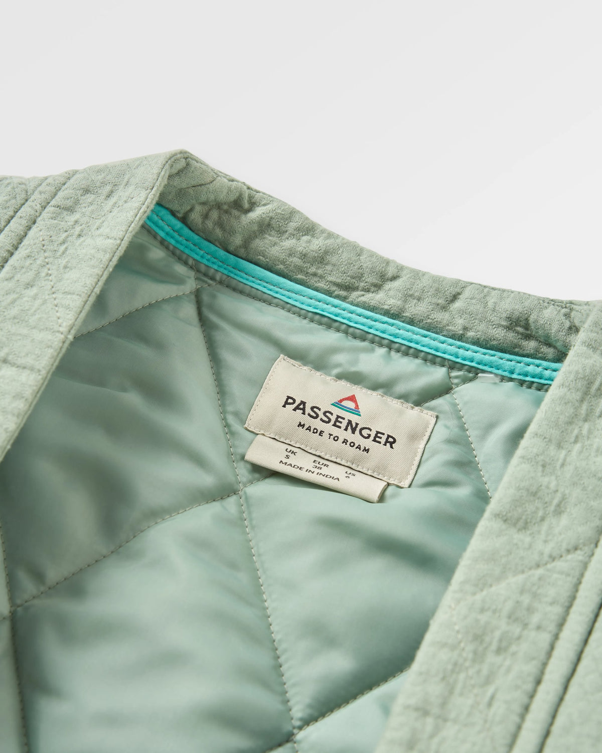 Mira Cotton Quilted Overshirt - Pistachio - Flatlay