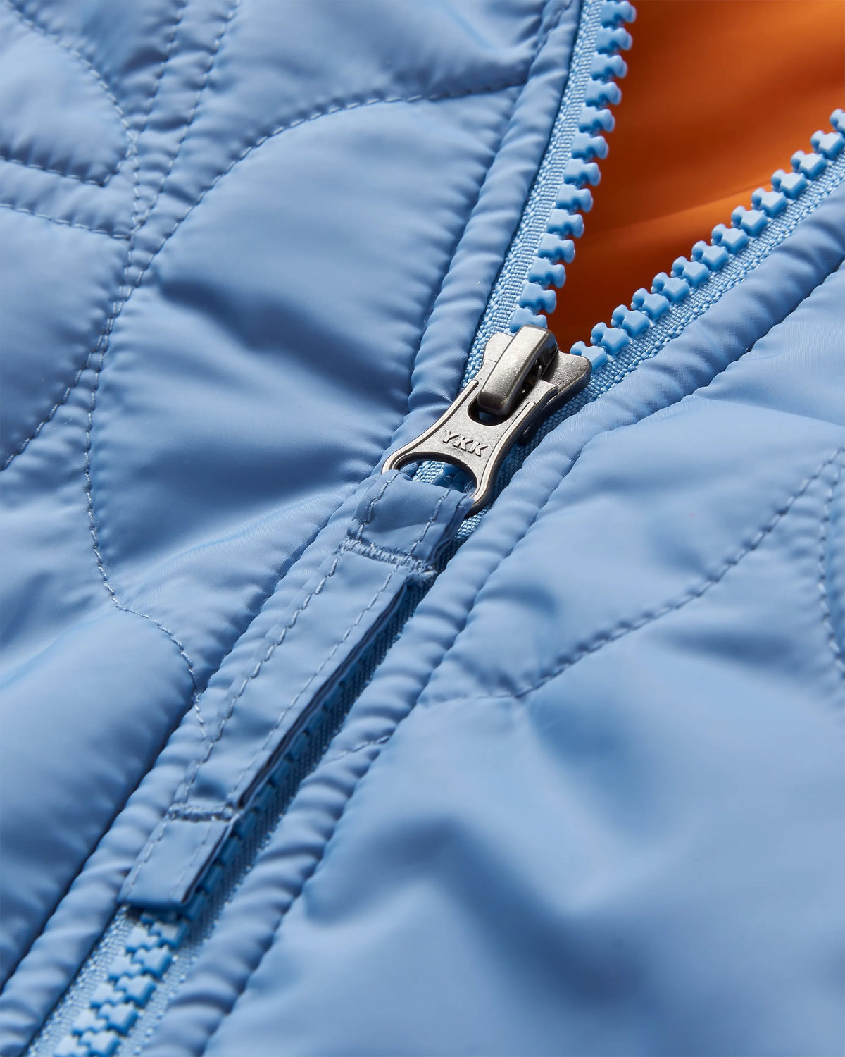 Flora Long Insulated Parka - Faded Denim - Flatlay