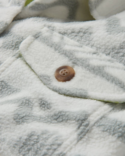 Cloudy Sherpa Fleece Shirt - Mountain Geo Vintage White - Flatlay