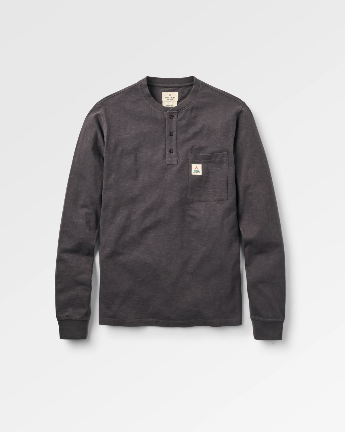 Headland LS Slub Henley - Faded Black - Flatlay