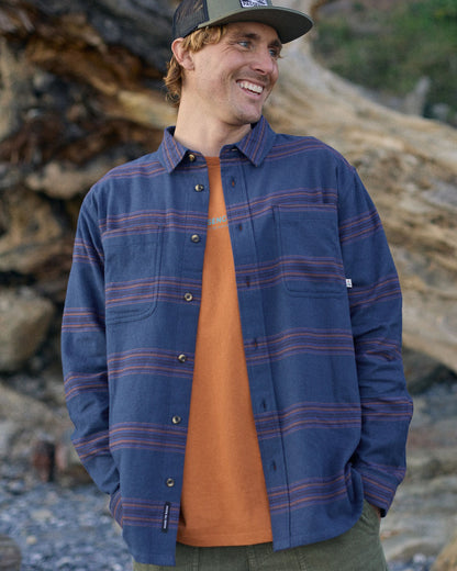 Backcountry Stripe Light Shirt - Rich Navy/Deep Plum Stripe - Lifestyle