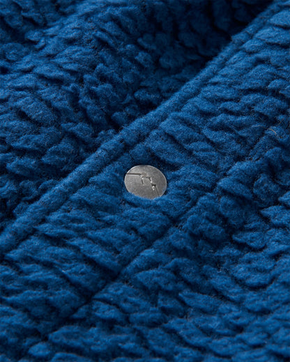 Rappel Sherpa Oversized Shirt - Dark Denim - Flatlay