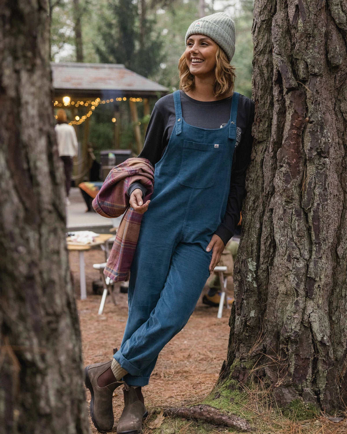 Meadows Cotton Cord Dungarees - Tidal Blue - Lifestyle