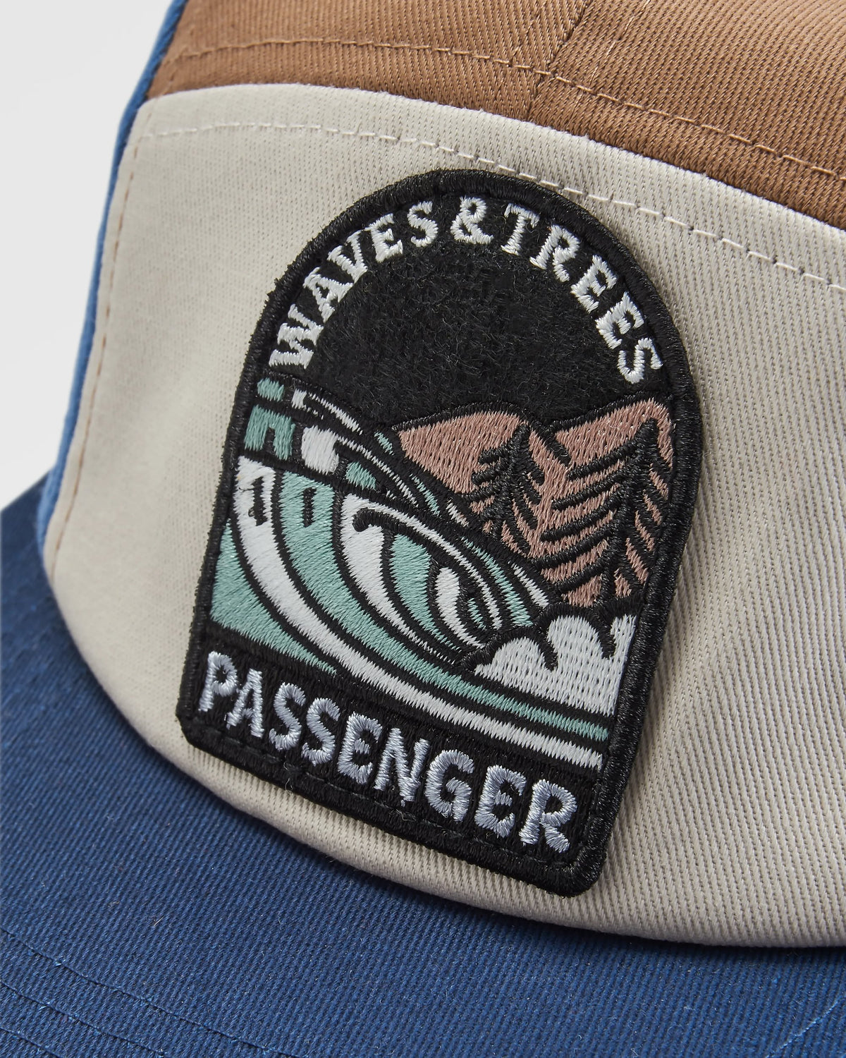 Waves & Trees 5 Panel Cap - Moonlight Blue - Flatlay