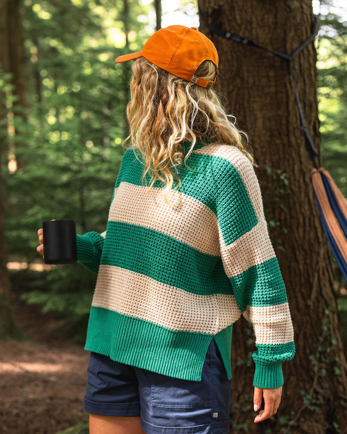 Reflection Stripey Jumper - Vintage White/Greenlake Stripe - Lifestyle