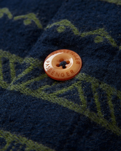 Taupo Cotton Shirt - Rich Navy - Flatlay