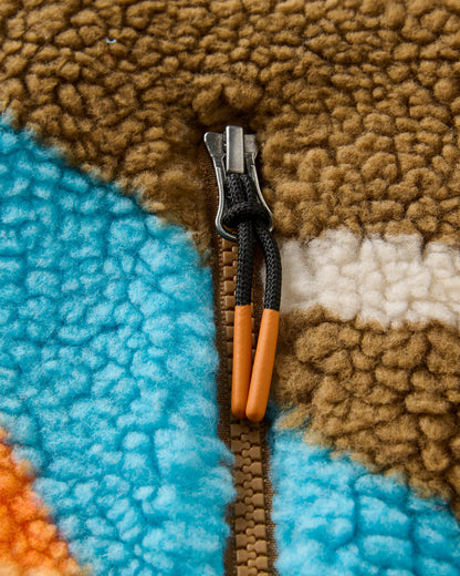 Fairbanks Full Zip Sherpa Fleece - Mountain Sunset Multi - Flatlay