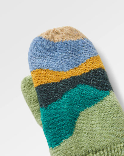 Scenic Fleece Lined Mittens - Scenic Dark Fern - Flatlay