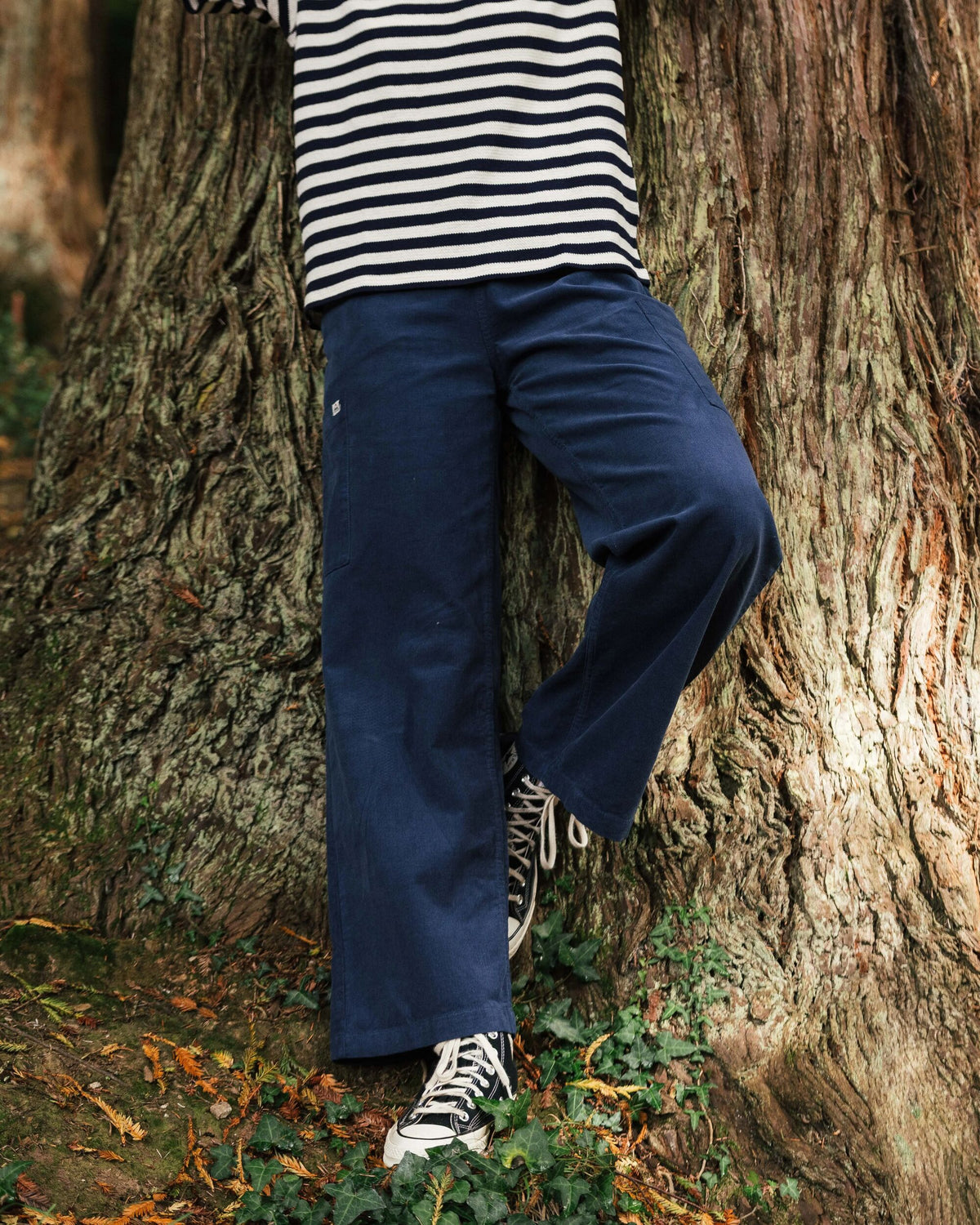 Someday Cotton Corduroy Trouser - Dark Denim - Lifestyle