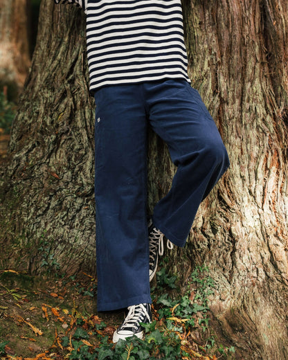 Someday Cotton Corduroy Trouser - Dark Denim - Lifestyle