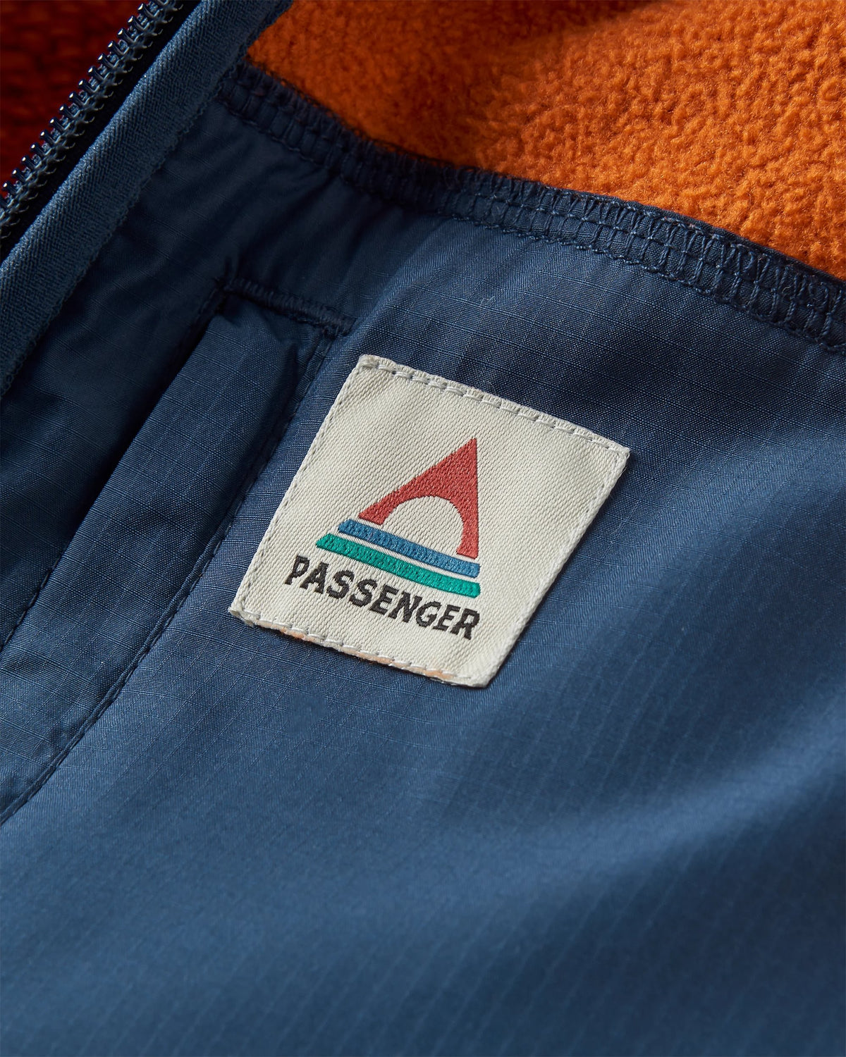 Loch Hooded Polar Fleece - Sunset Orange/Storm Grey - Flatlay