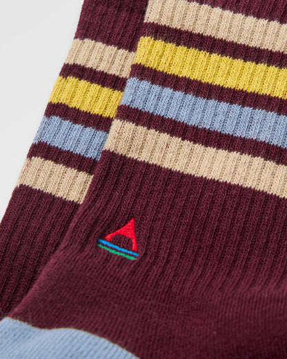 Classic Midweight Crew Socks - Fig - Flatlay