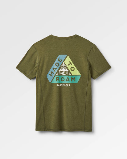 Kirkwood Textured Active T-Shirt - Khaki - Flatlay