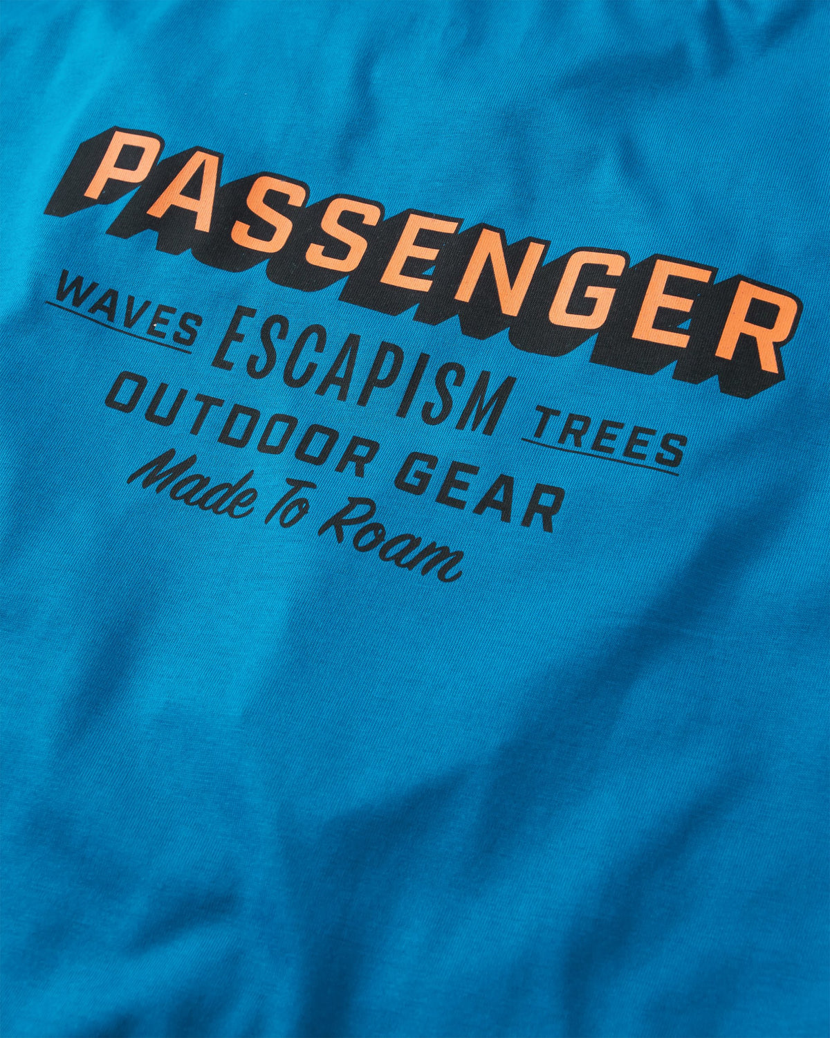 Outdoor Gear Cotton T-Shirt - Azure Blue - Flatlay
