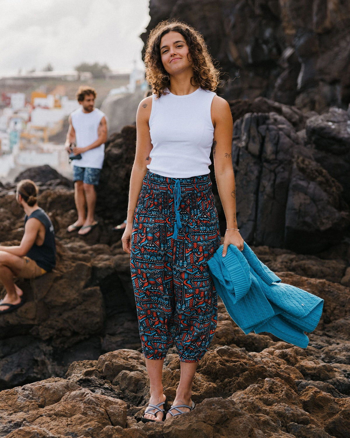 Daylily Loose Trouser - Elemental Geo Black - Lifestyle