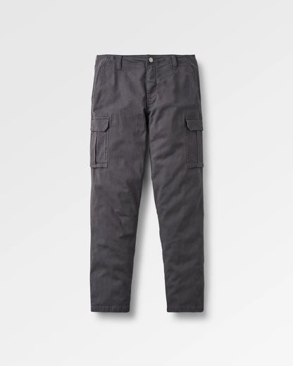Lakeside Cargo Cotton Trouser - Faded Black - Flatlay