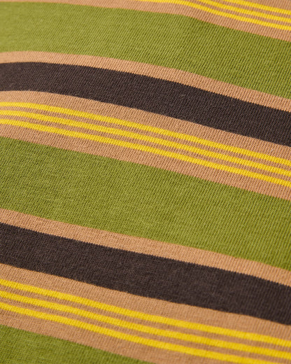 Retro Relaxed Fit LS T-Shirt - Khaki Multi Stripe - Flatlay