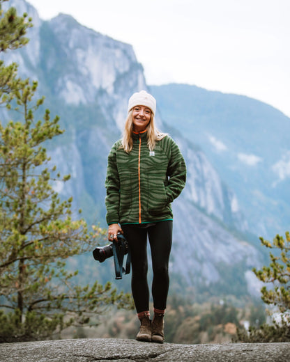 Fairbanks Full Zip Sherpa Fleece - Strata Fir Tree - Lifestyle