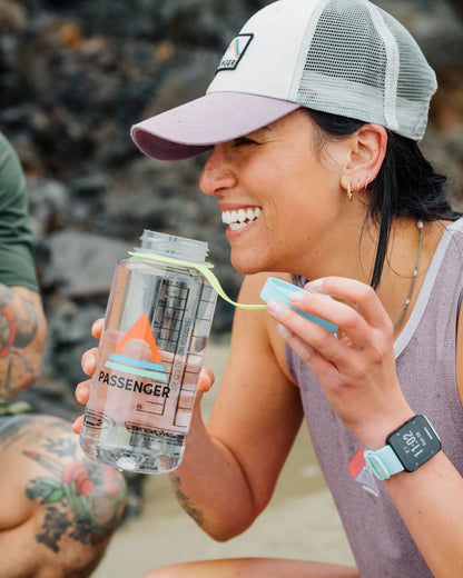 Nalgene 1L Wide Mouth Water Bottle - Clear - Clear - Lifestyle - Female