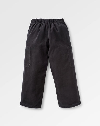 Someday Cotton Corduroy Cropped Trouser - Black - Flatlay