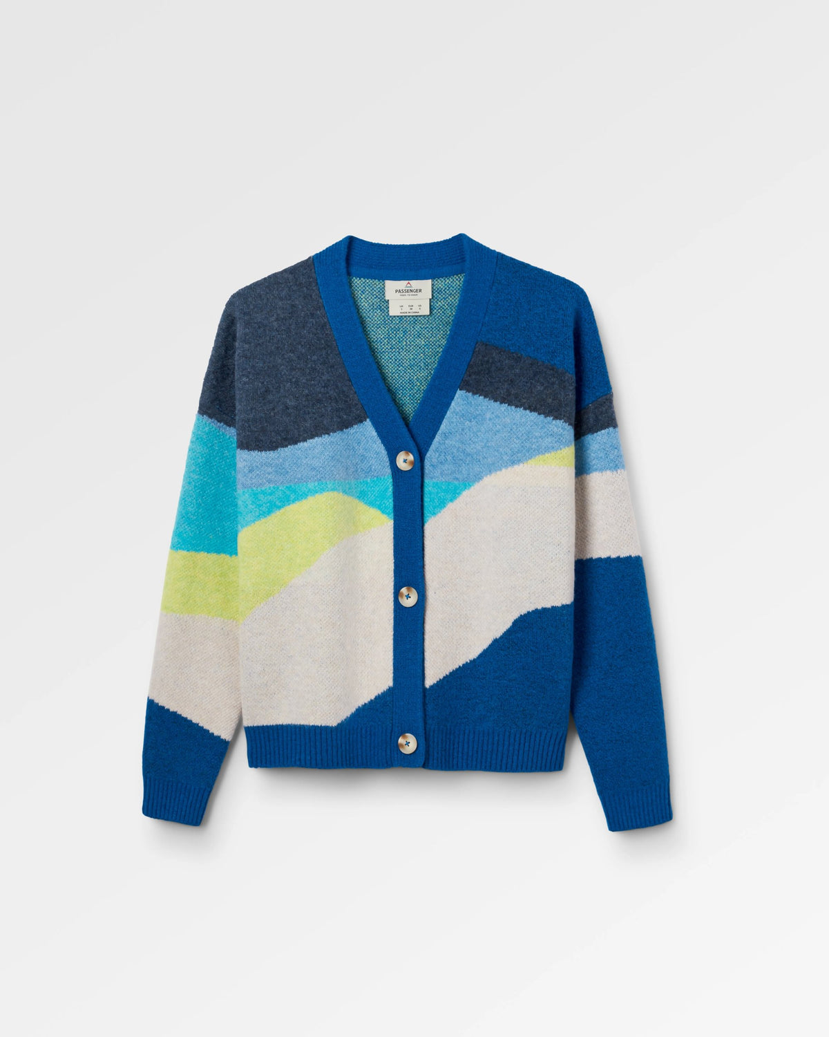 Scenic Knitted Cardigan - Scenic Azure Blue - Flatlay