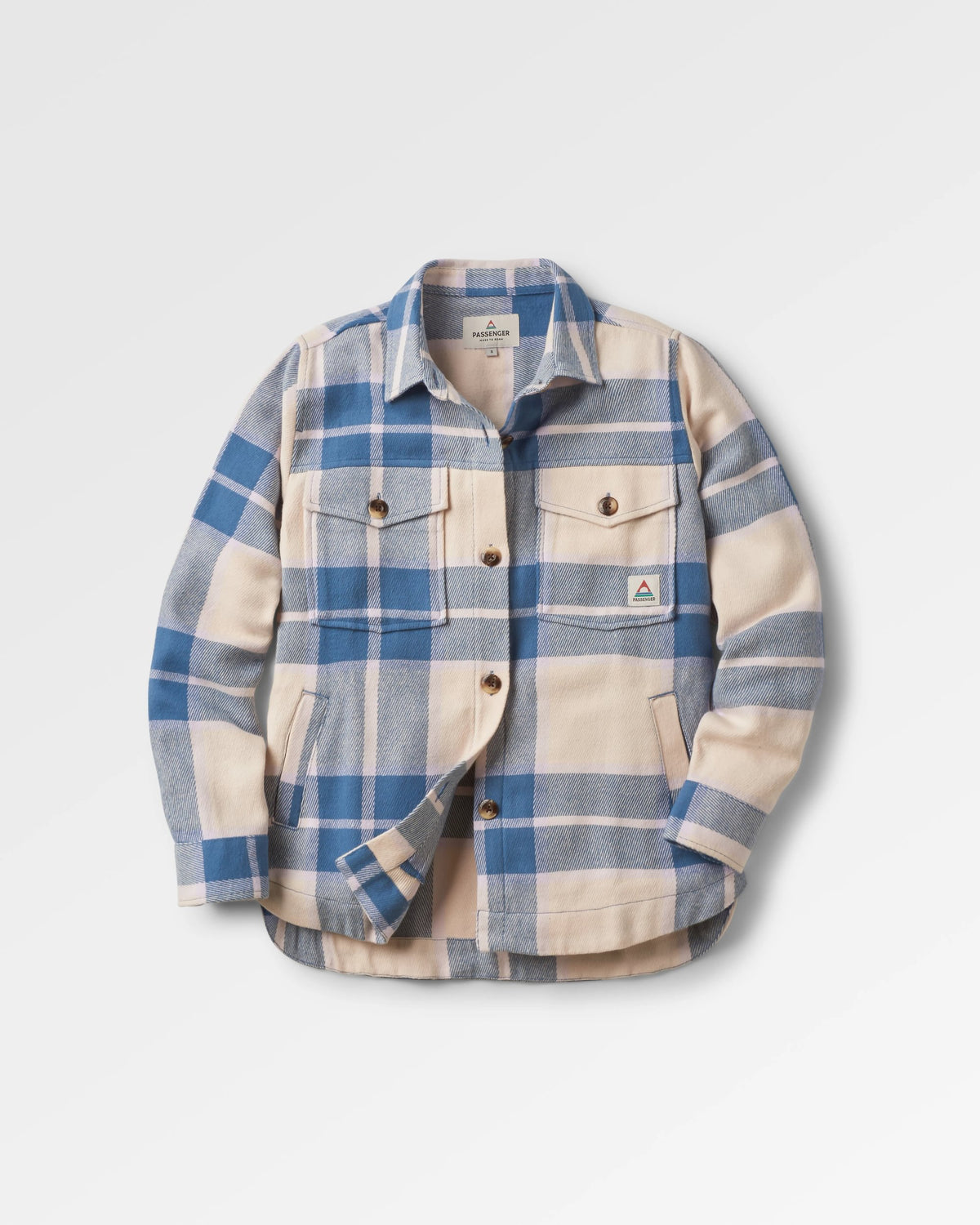 Stella LS Shirt - Provincial Blue Check - Flatlay