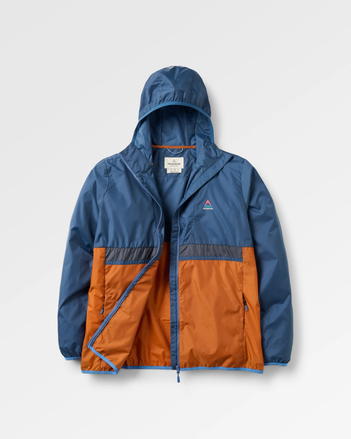 Viento Windshell Jacket - Dark Denim/Sunset Orange - Flatlay