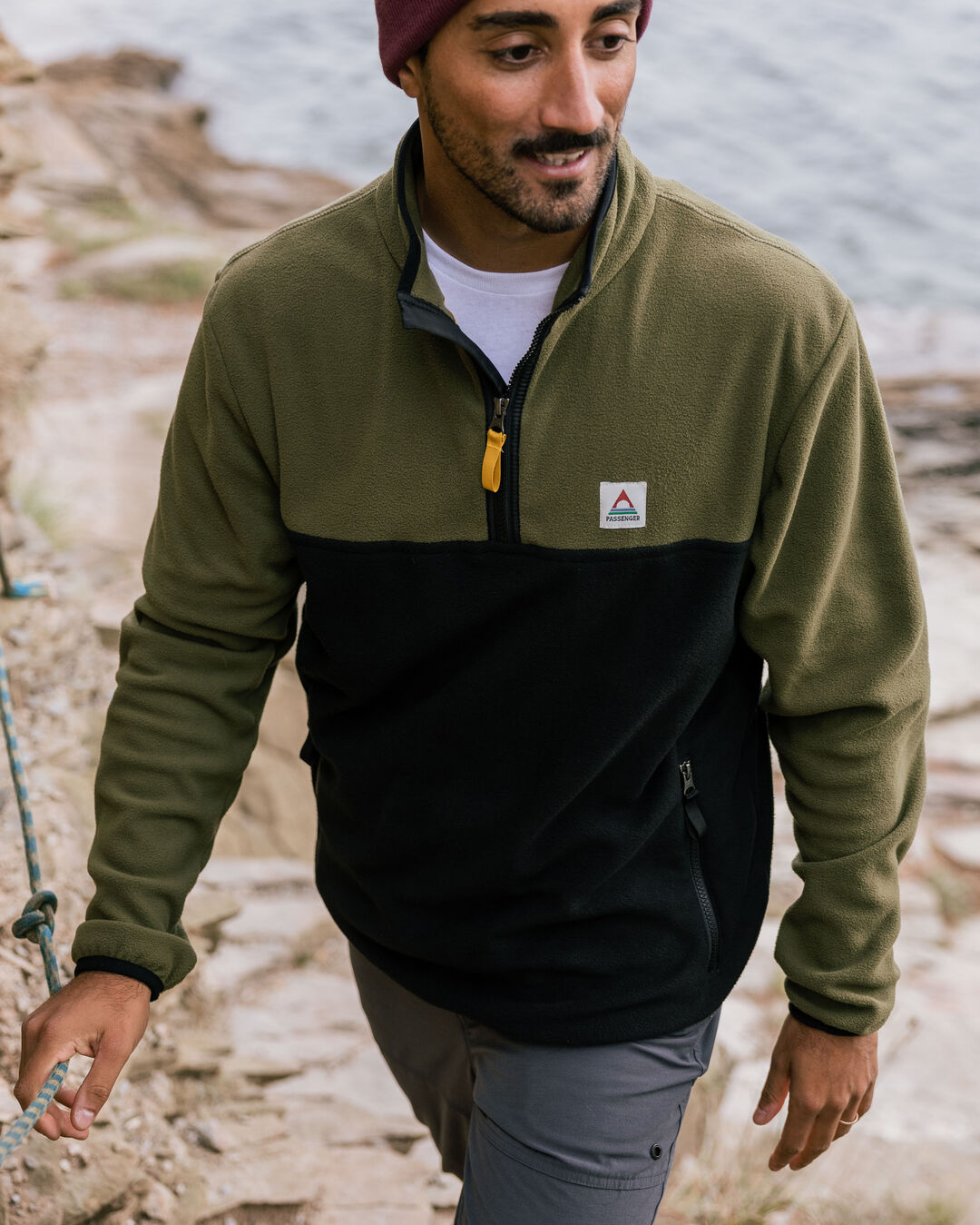 Set Off Polar 1/4 Zip Fleece - Khaki - Lifestyle