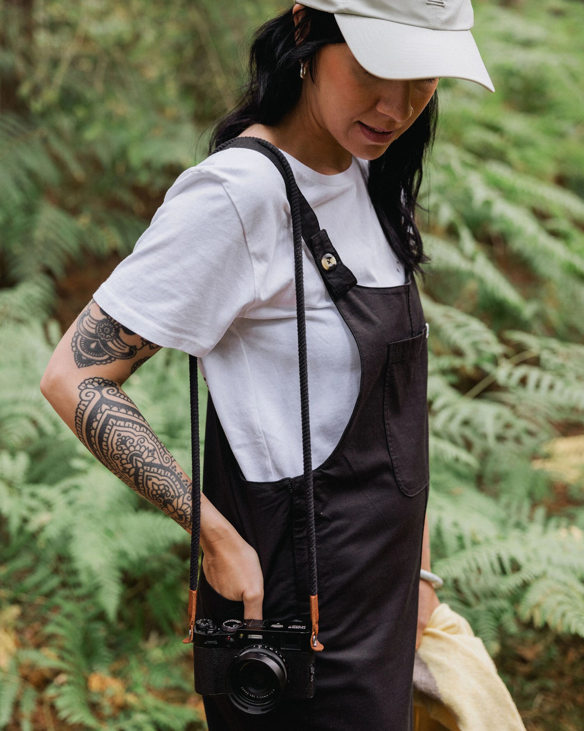Meadows Cotton Dungarees - Black - Lifestyle