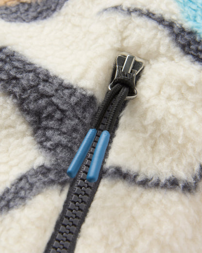 Fairbanks Sherpa Gilet - Abstract Trails Off White - Flatlay