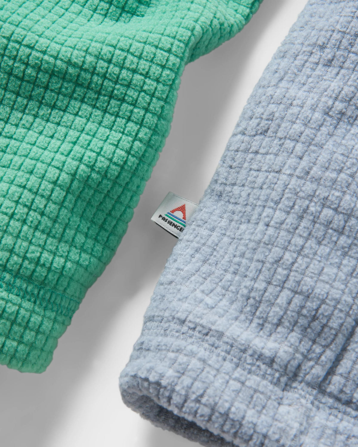Overlook Grid Polar Fleece - Green Spruce/Grey Marl - Flatlay