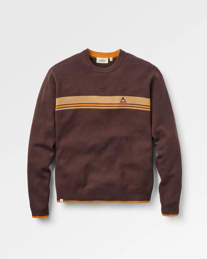 Aspen Stripe Knitted Jumper - Espresso - Flatlay