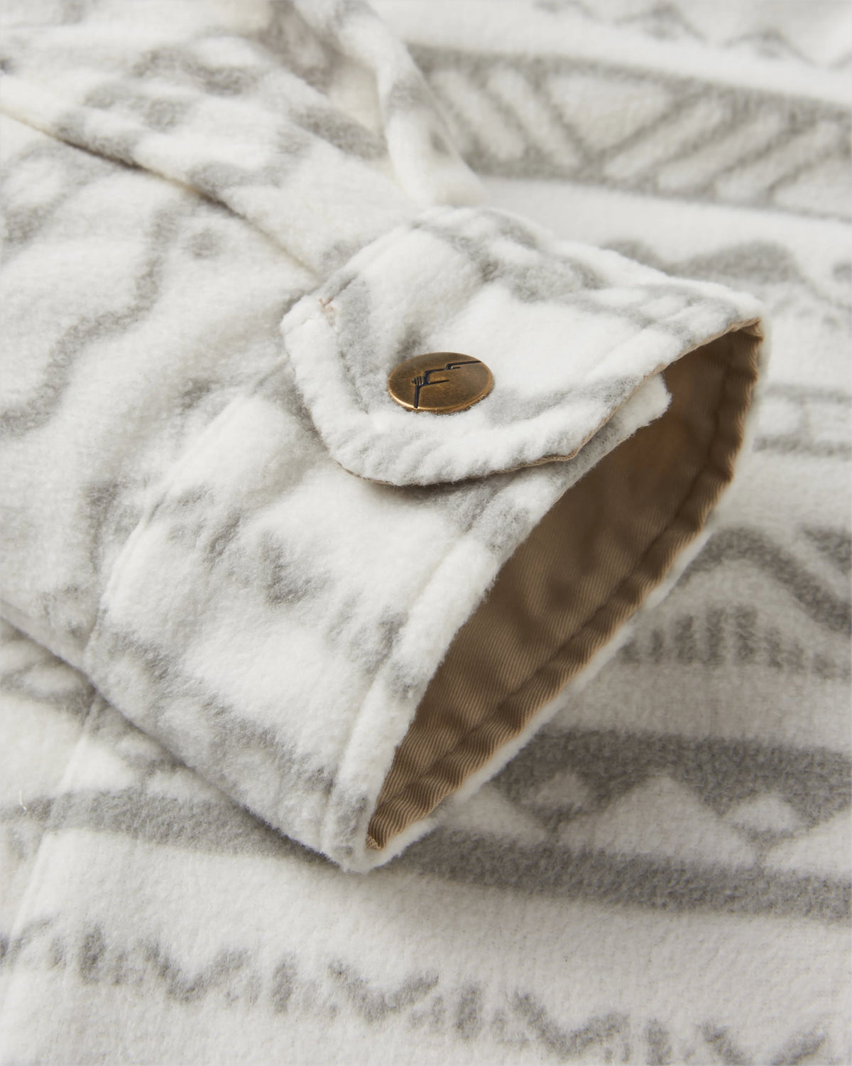 East Polar Fleece Shirt - Mountain Geo Vintage White - Flatlay