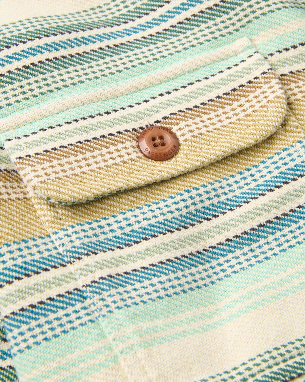 Island Twill Shirt - Caramel Beach Stripe - Flatlay