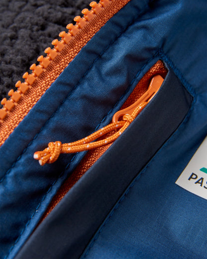 Waves Sherpa Lined Changing Robe - Dark Denim/ Deep Navy - Flatlay
