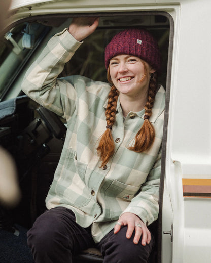 Flint Cotton Overshirt - Pistachio Buffalo Check - Lifestyle