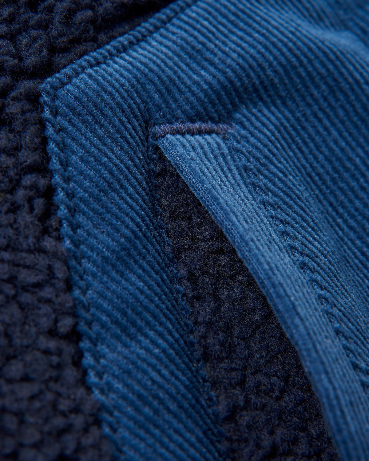 Clover Sherpa Fleece - Deep Navy - Flatlay