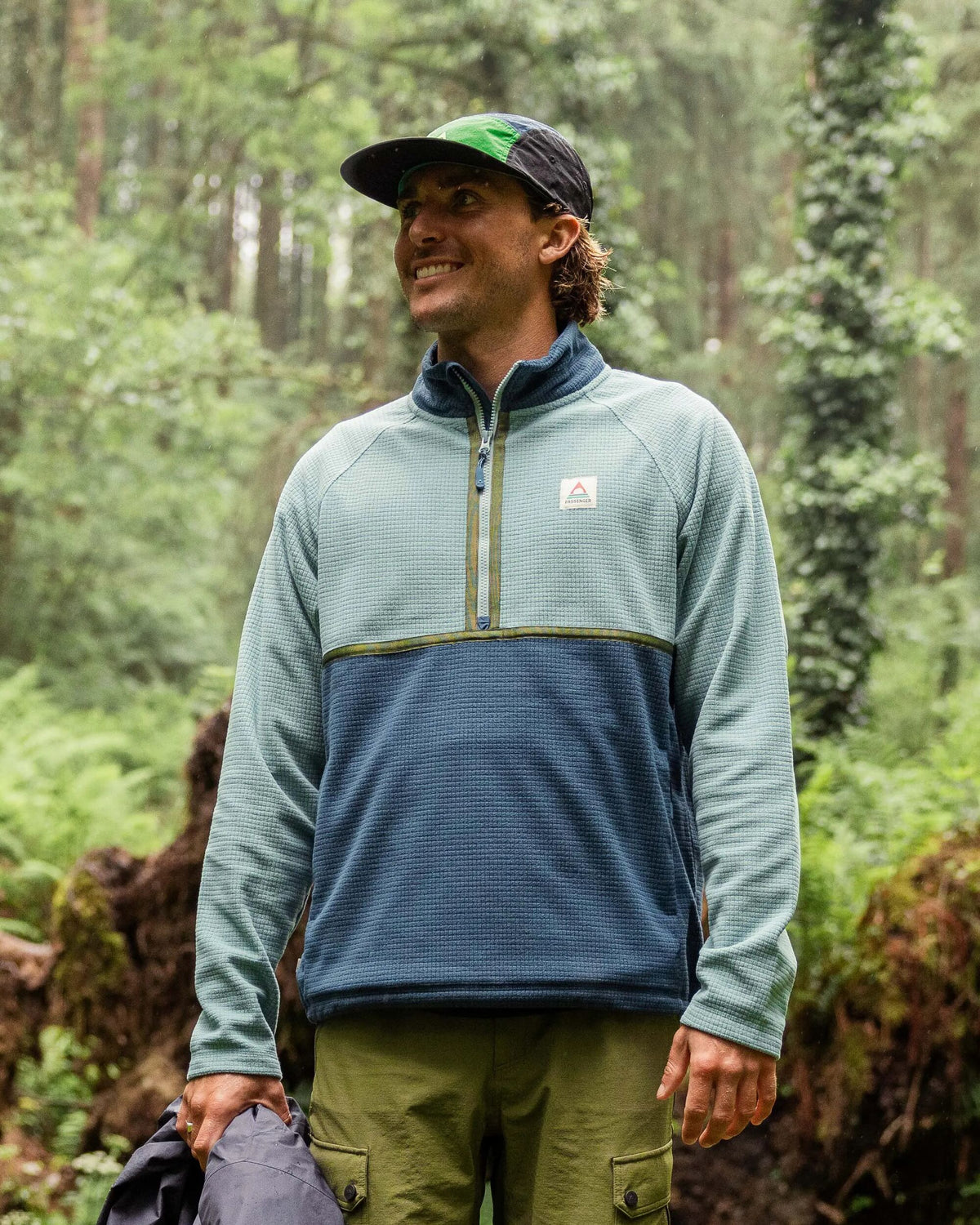 Overlook Grid Polar Fleece - Arctic/Dark Denim - Lifestyle