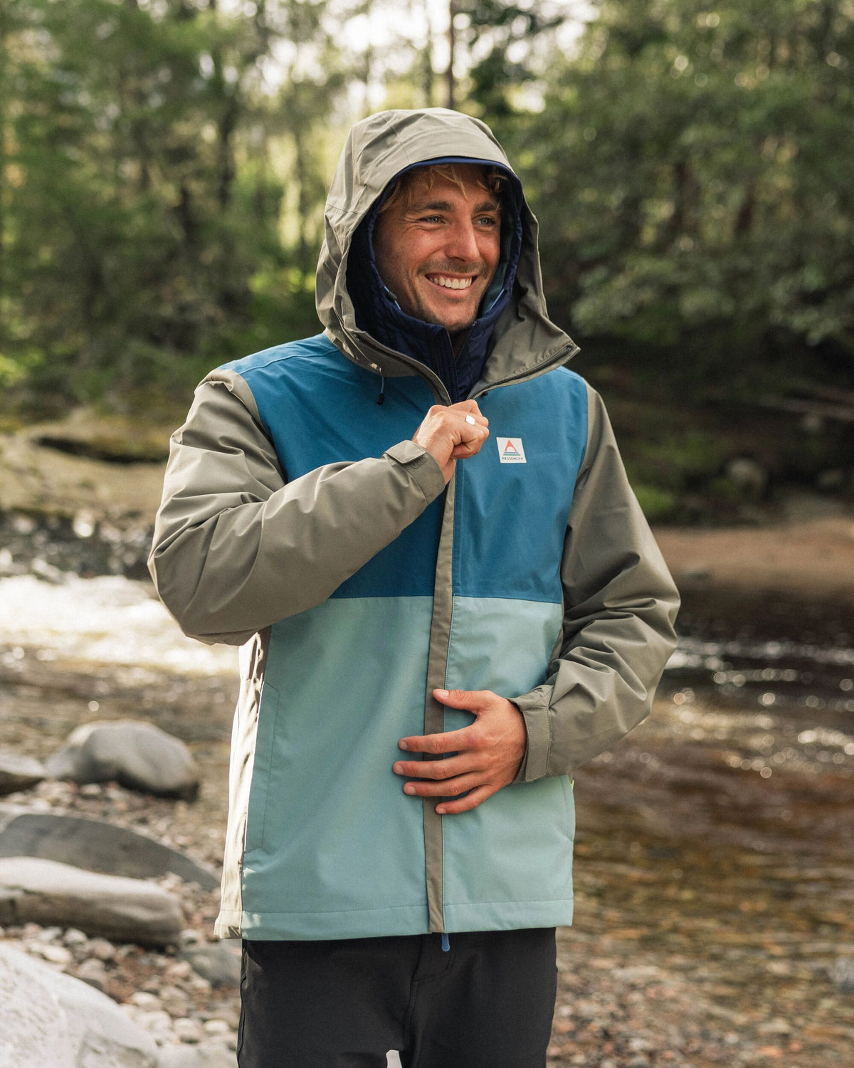 Downpour Waterproof Jacket - Tidal Blue/Arctic/Dusty Olive - Lifestyle
