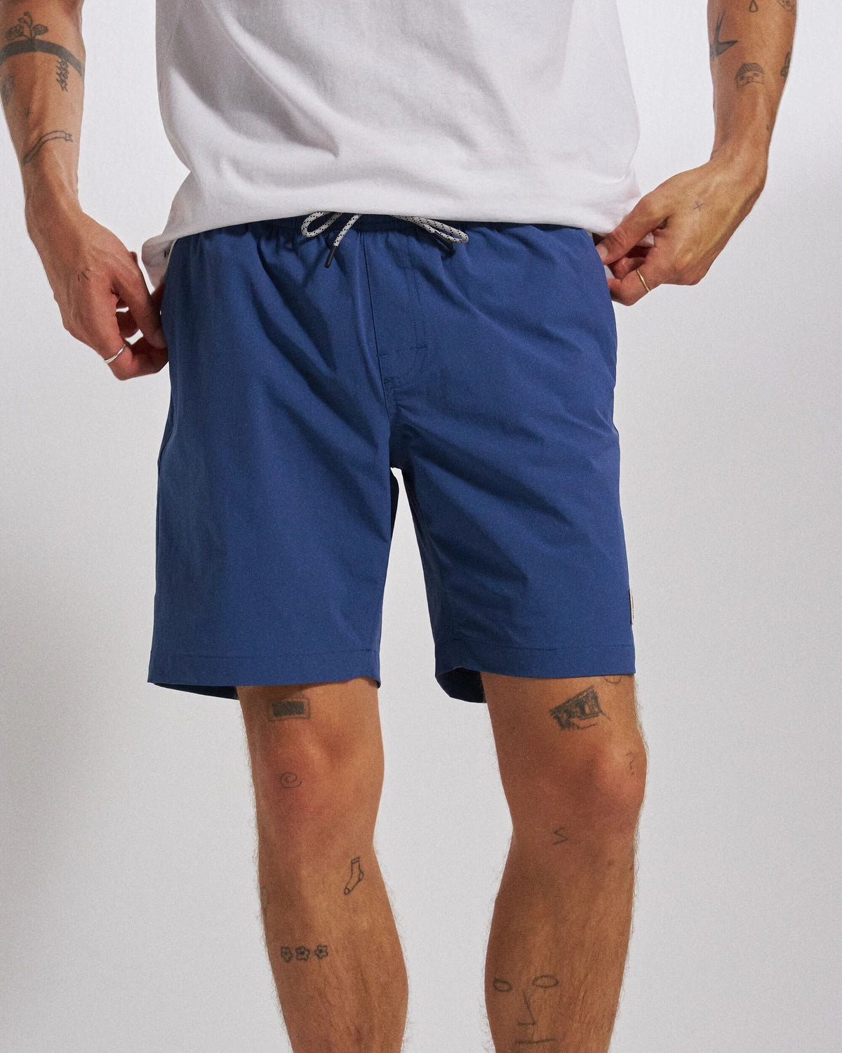 Drifter NetPlus® Lined Beach Short - Dark Denim - Studio Model