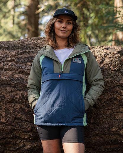 Ocean Insulated Anorak - Dark Denim/ Dusty Olive - Lifestyle