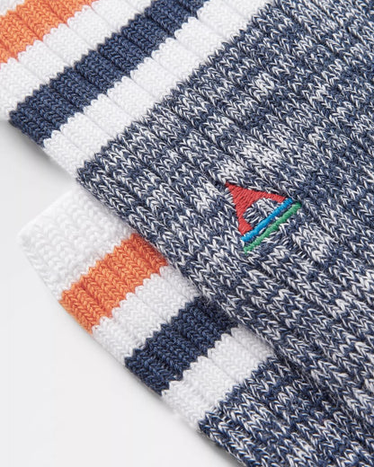 Midweight Rib Socks - Navy - Flatlay