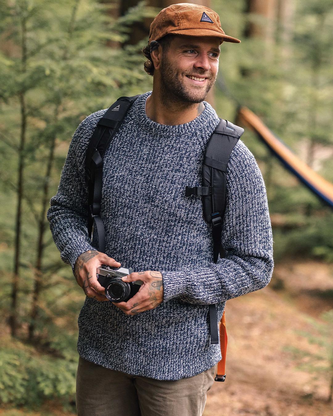 Fog Knitted Jumper - Grey Marl - Lifestyle