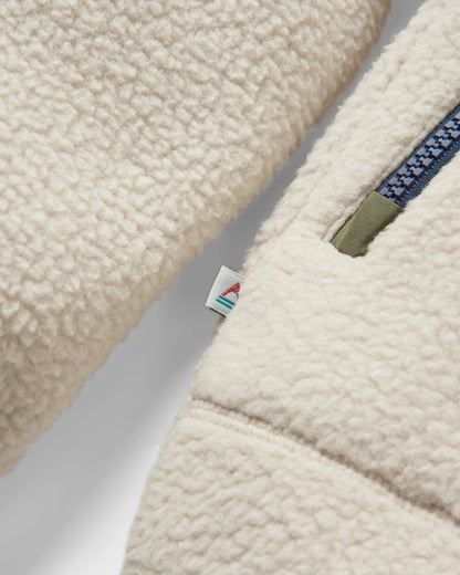 Ventura 1/2 Zip Sherpa Fleece - Oatmeal/Khaki - Flatlay