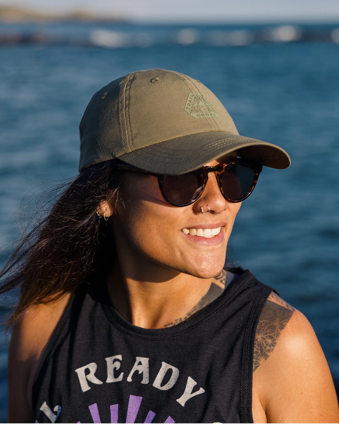 Active 6 Panel Cap - Dusty Olive - Lifestyle - Female