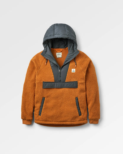 Woodland Polar-lined Sherpa Fleece - Retro Orange - Flatlay