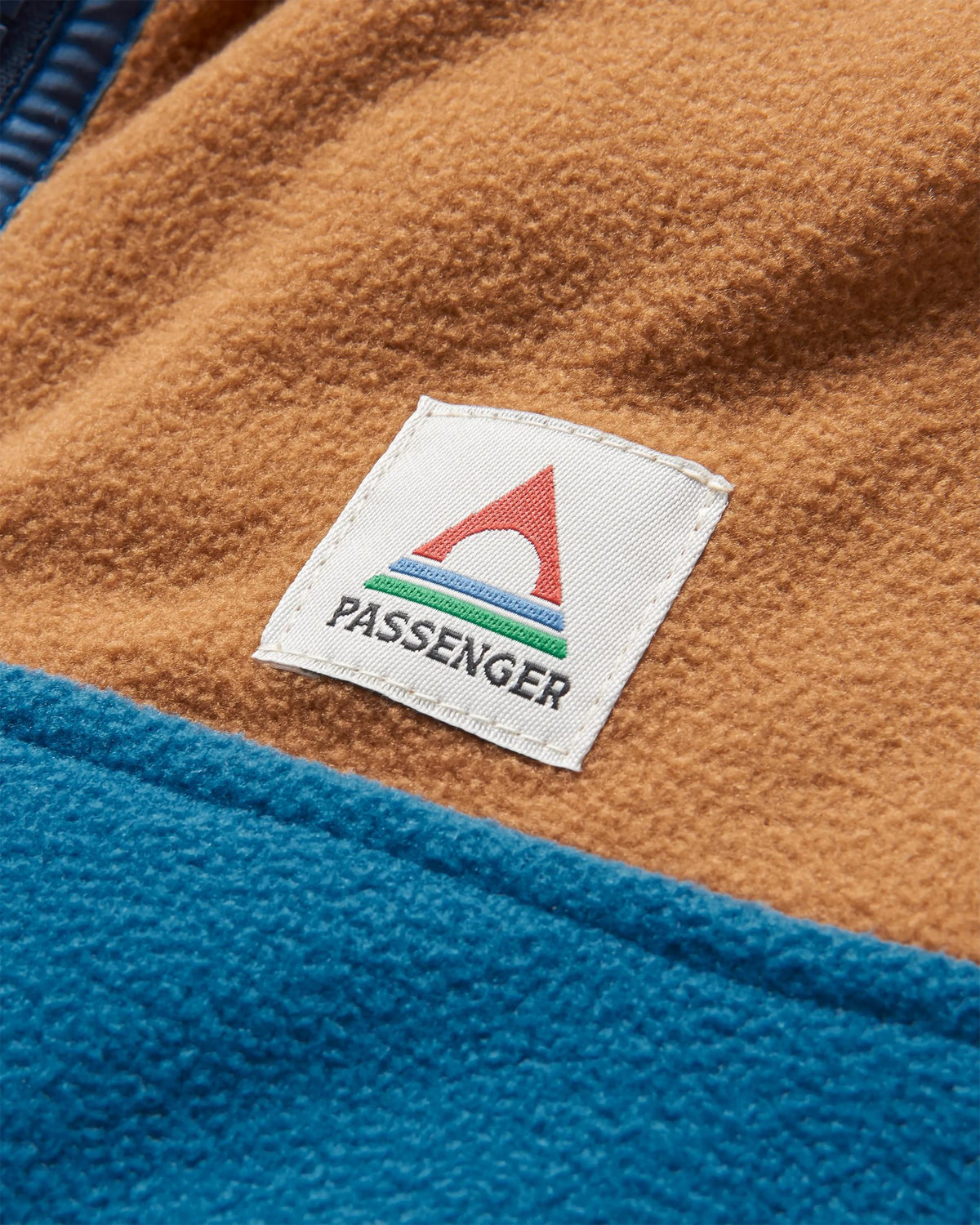 Set Off Polar 1/4 Zip Fleece - Toffee/Blue Steel - Flatlay
