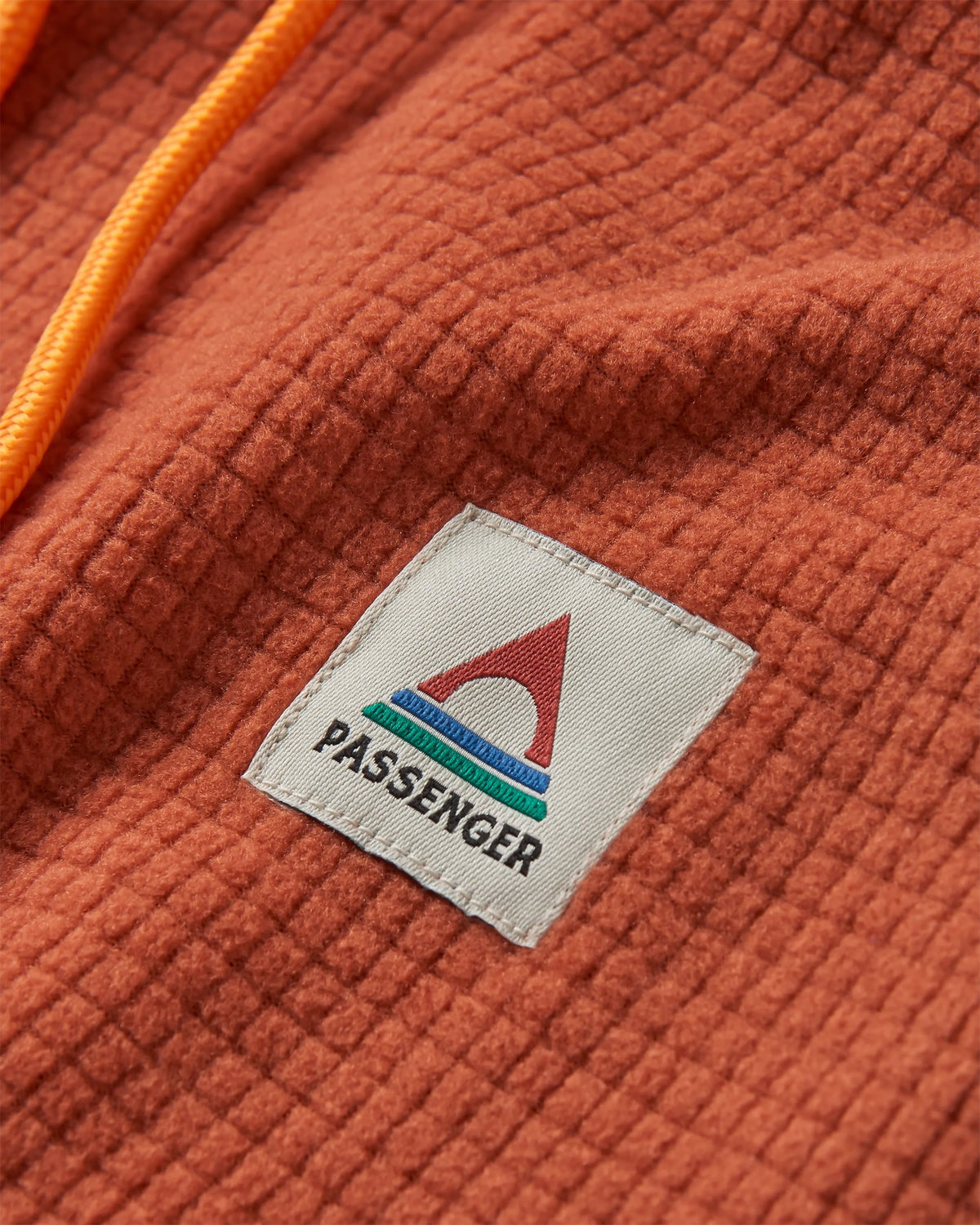 Point Grid Polar Fleece Hoodie - Baked Clay - Flatlay
