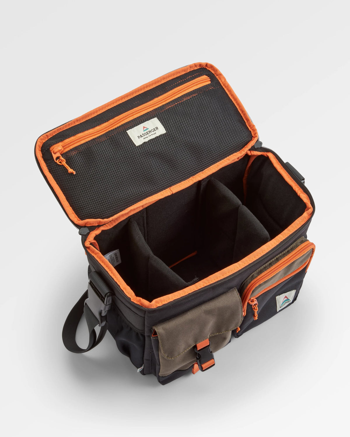 Boondocker Camera Bag - True Black/ Khaki - Flatlay