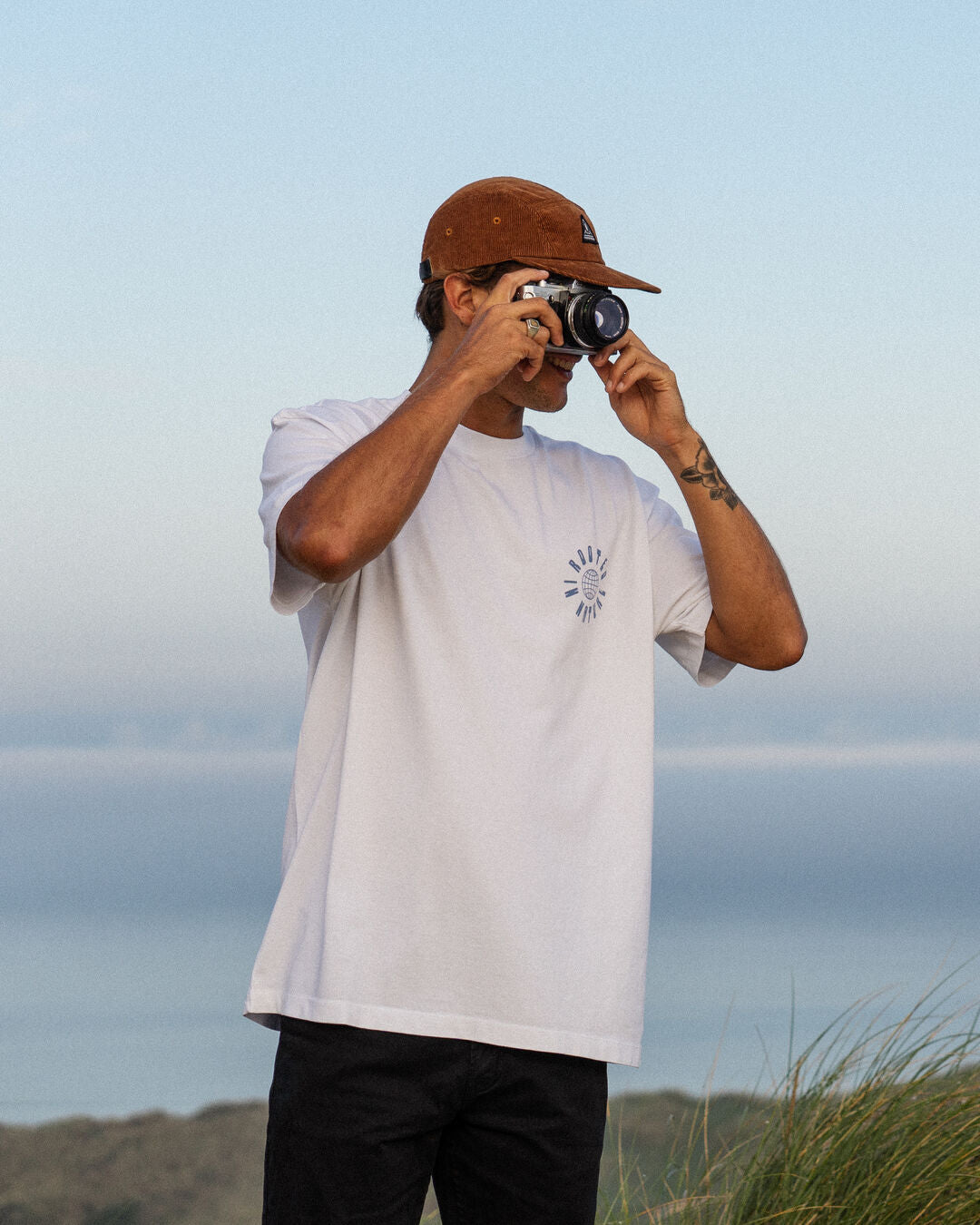 Rooted Relaxed Fit T-Shirt - White - Lifestyle